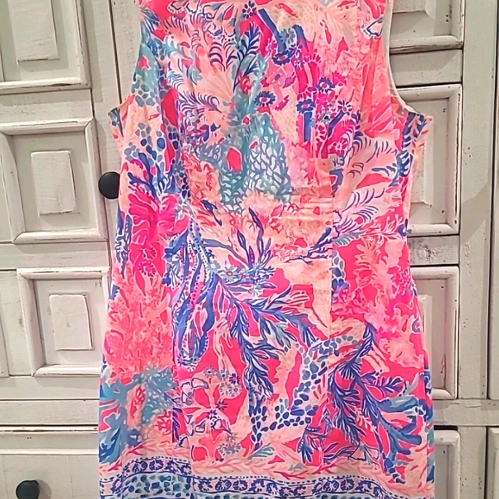 Lilly Pulitzer Pink Aqudesiac Mila Shift 10 Like New Condition